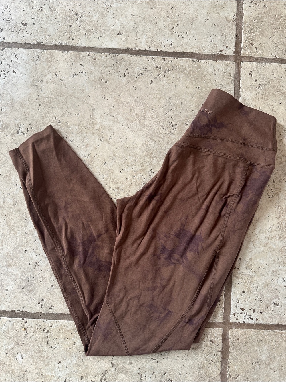 Alphalete Brown Tie-Dye Leggings
